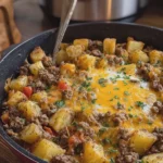 Cheesy Ground Beef and Potato Hash
