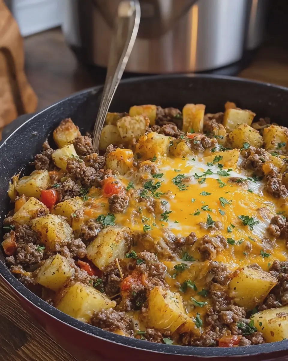 Cheesy Ground Beef and Potato Hash: A Delightfully Easy Meal