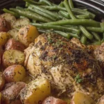 Crockpot Italian Herb Chicken, Potatoes & Green Beans