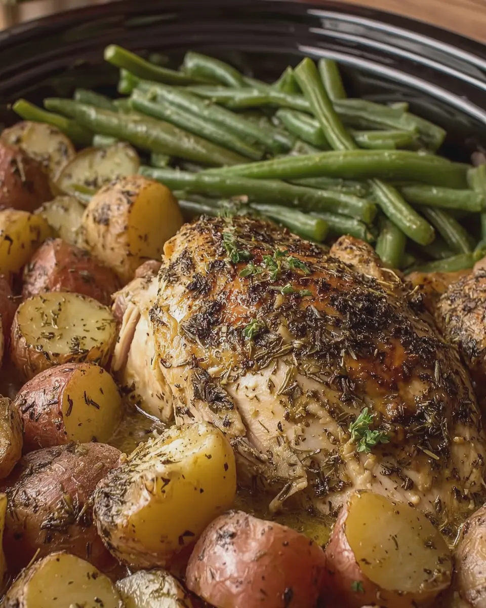 Crockpot Italian Herb Chicken: Easy Recipe with Potatoes & Green Beans