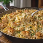 Cheesy Ranch Chicken and Noodles Skillet