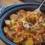 Crockpot Cheesy Taco Potatoes