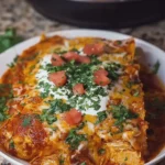 Crockpot Chicken Enchilada Casserole