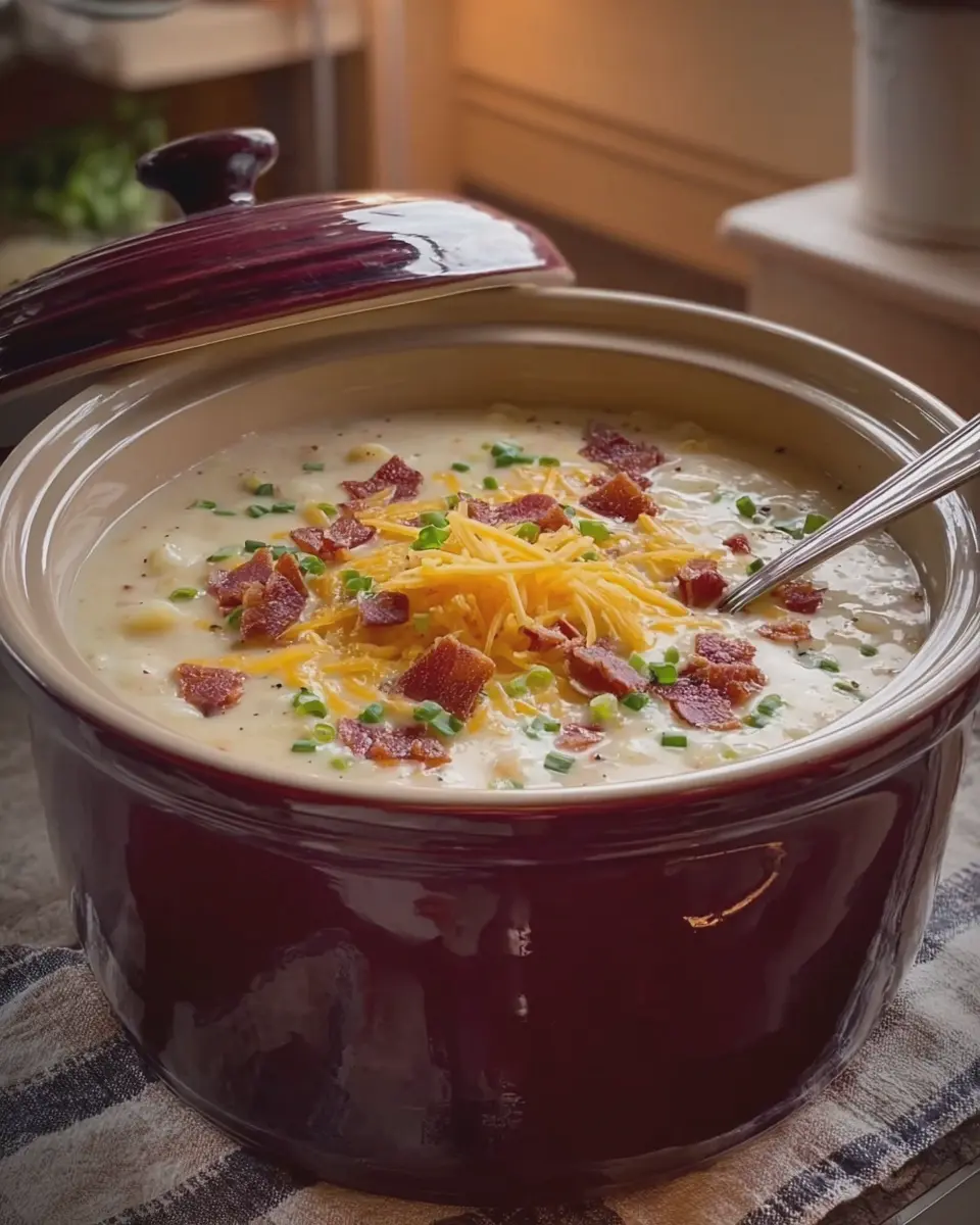 Crock Pot Crack Potato Soup: Indulgent Turkey Bacon & Chicken Ham Delight