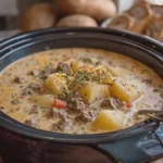 Crockpot Creamy Potato and Hamburger Soup