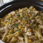 Crockpot Street Corn Chicken Pasta