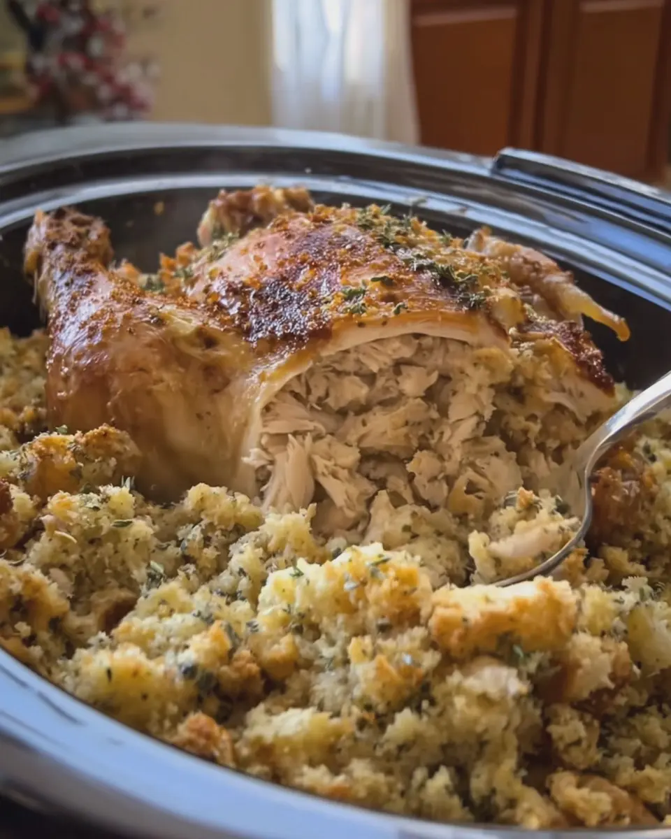 Dump and Go Chicken and Stuffing with Turkey Bacon Delight