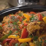 Crockpot Chicken with Peppers