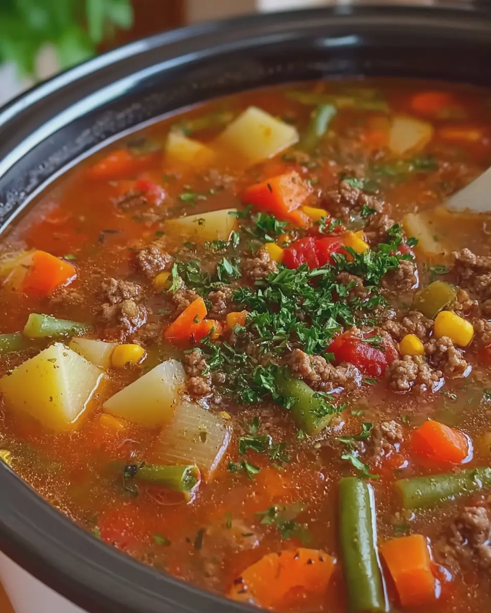 Hearty Ground Beef and Vegetable Soup: A Cozy Weeknight Delight