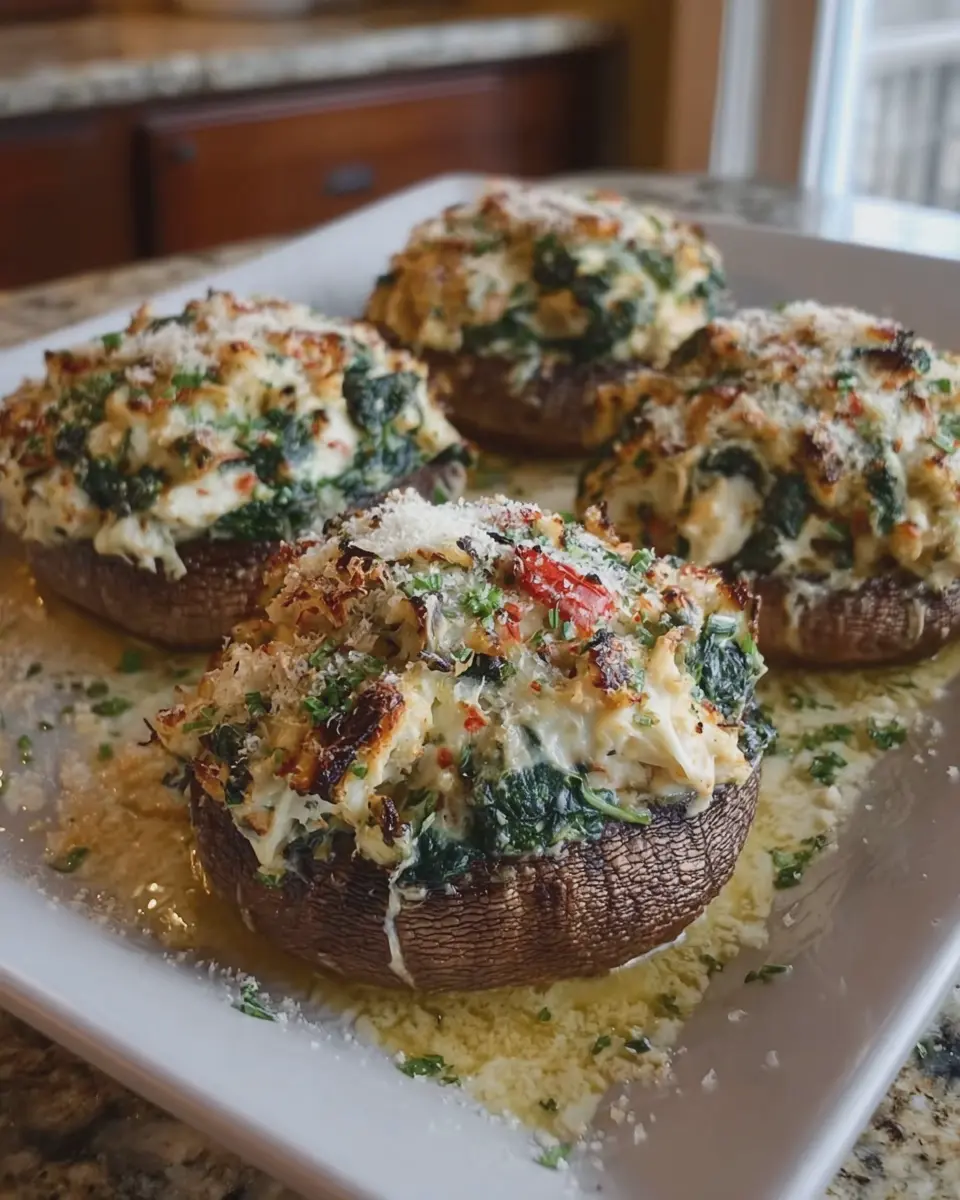 Creamy Crab and Spinach Stuffed Portobellos: Easy Gourmet Delight
