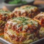 Cheesy Cabbage Meat Stacks