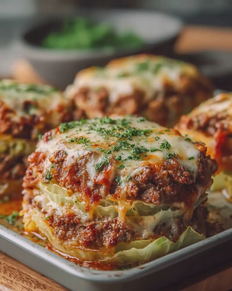 Cheesy Cabbage Meat Stacks: Easy Turkey Bacon and Chicken Ham Delight