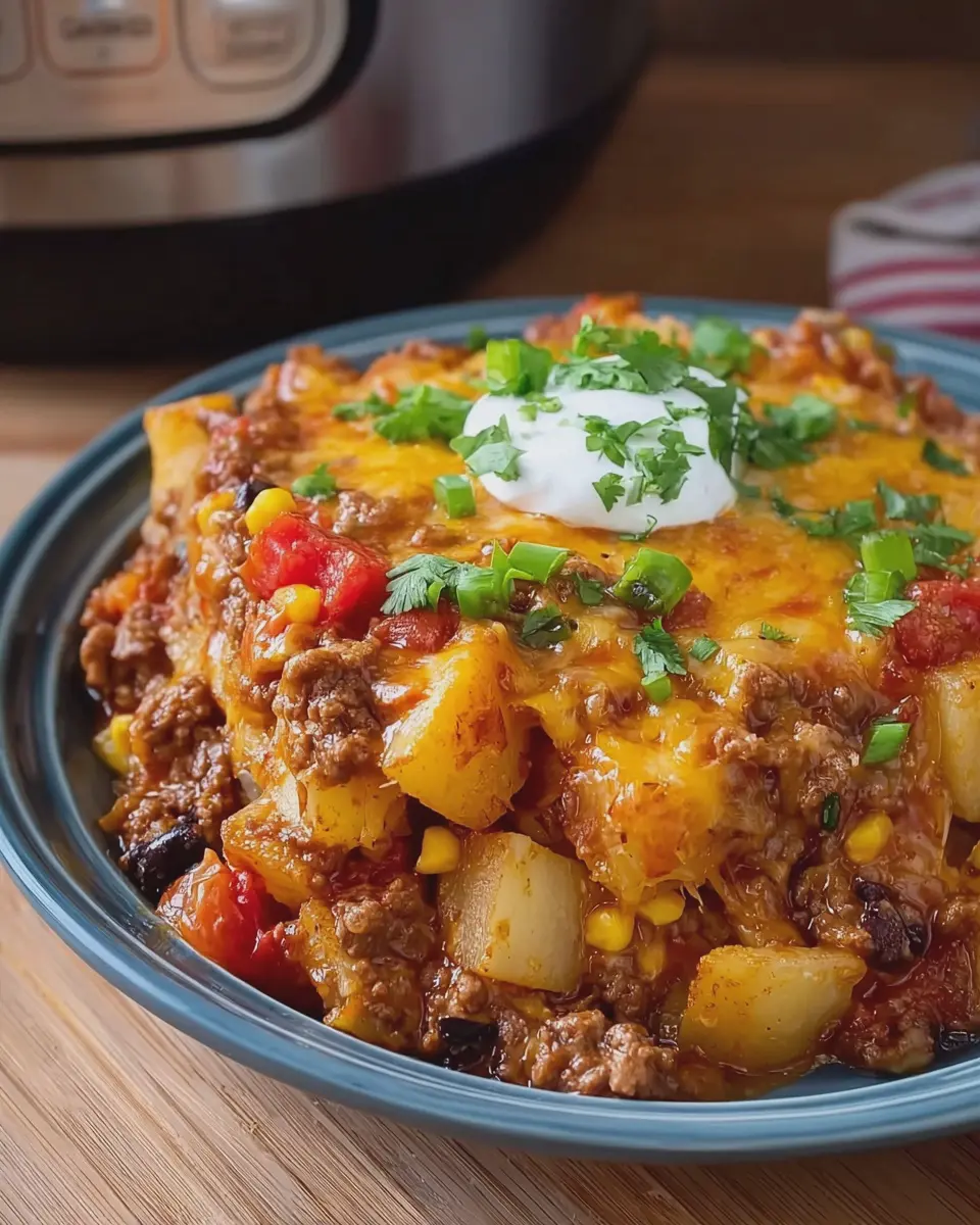 Taco Beef Casserole: Easy Crockpot Delight with Potatoes