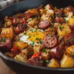 Smoky Beef Sausage and Crispy Potato Skillet